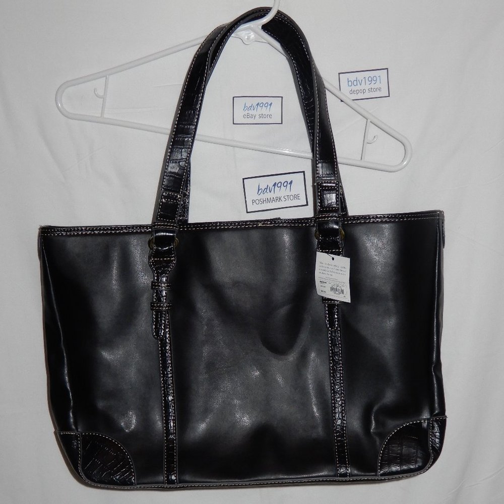 Croft & Barrow Classic Hopkins Tote laptop computer bag purse faux leather